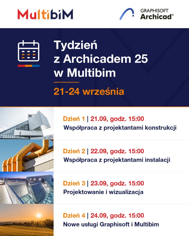 harmonogram wydarzenia tydzień z Archicadem 25