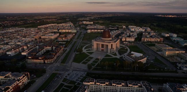 panorama dzielnicy mieszkaniowej Wilanów